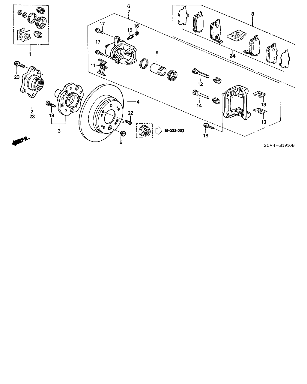 Honda 43022-SCV-A00 - Kit pastiglie freno, Freno a disco www.autoricambit.com