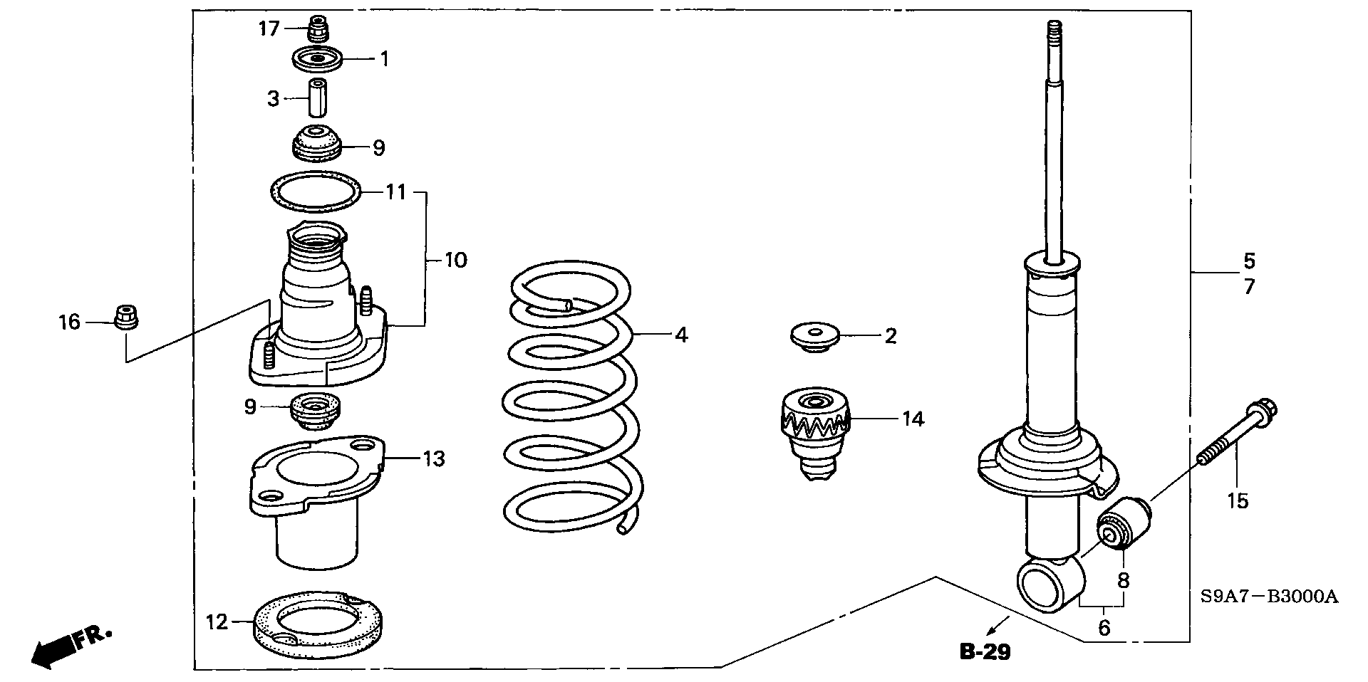 Honda 52722-S9A-014 - Kit parapolvere, Ammortizzatore www.autoricambit.com