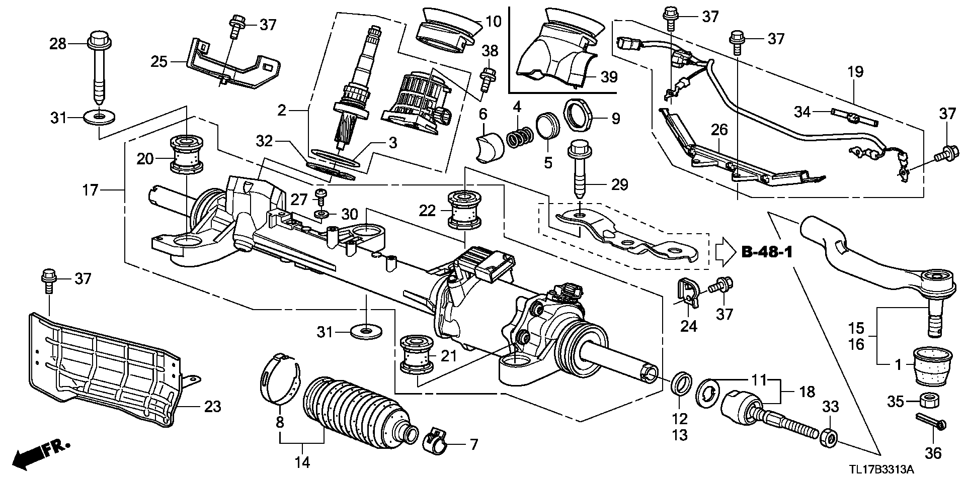 Honda 53537TL1G01 - Soffietto, Sterzo www.autoricambit.com