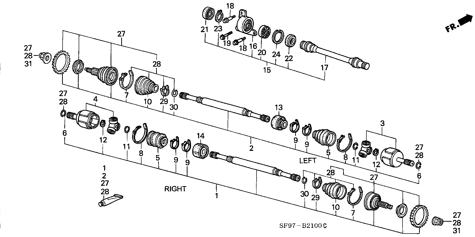 Honda 44315-SM4-003 - Cuffia, Semiasse www.autoricambit.com