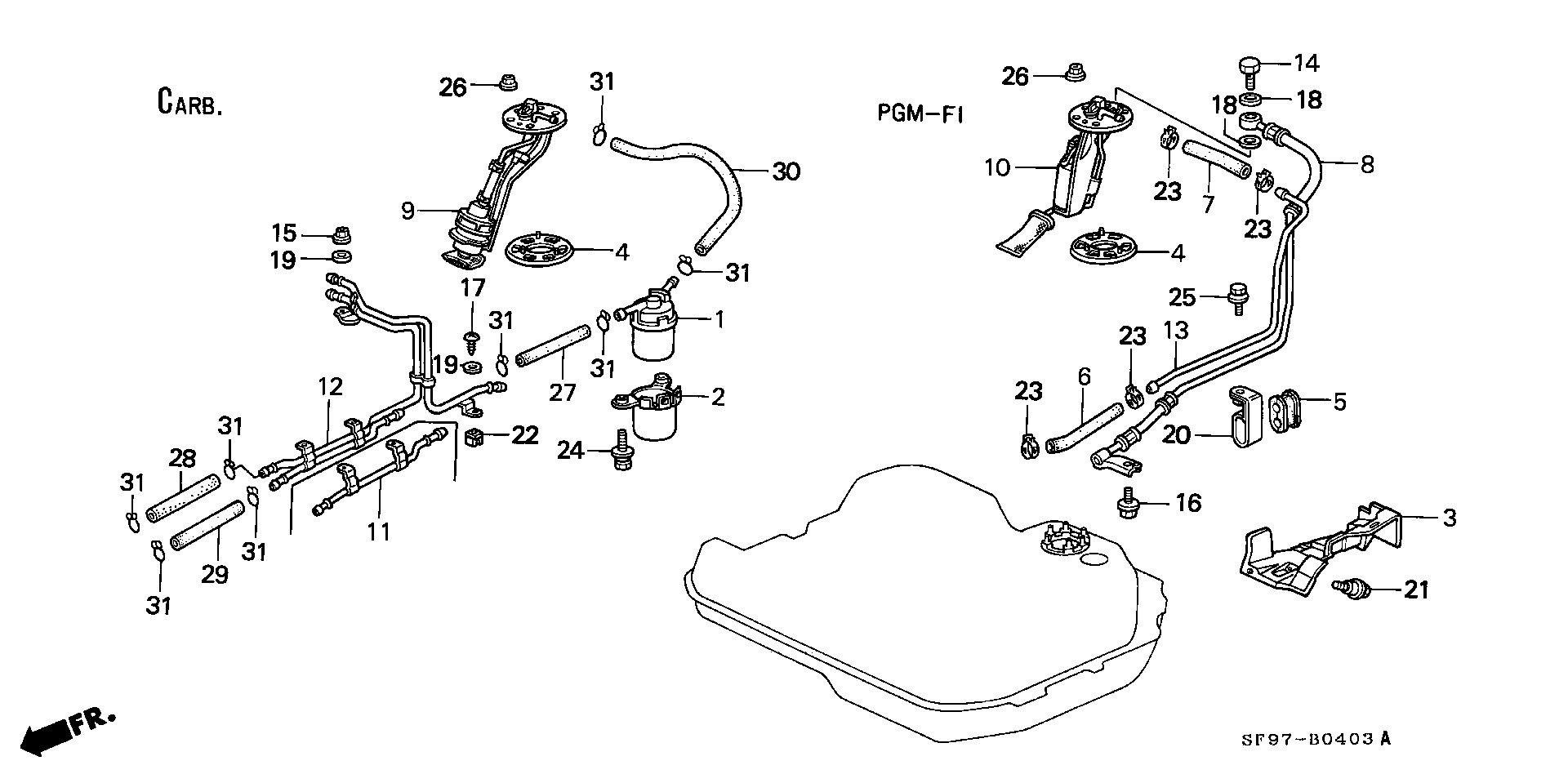 Honda 17708-SF1-A31 - Pompa carburante www.autoricambit.com