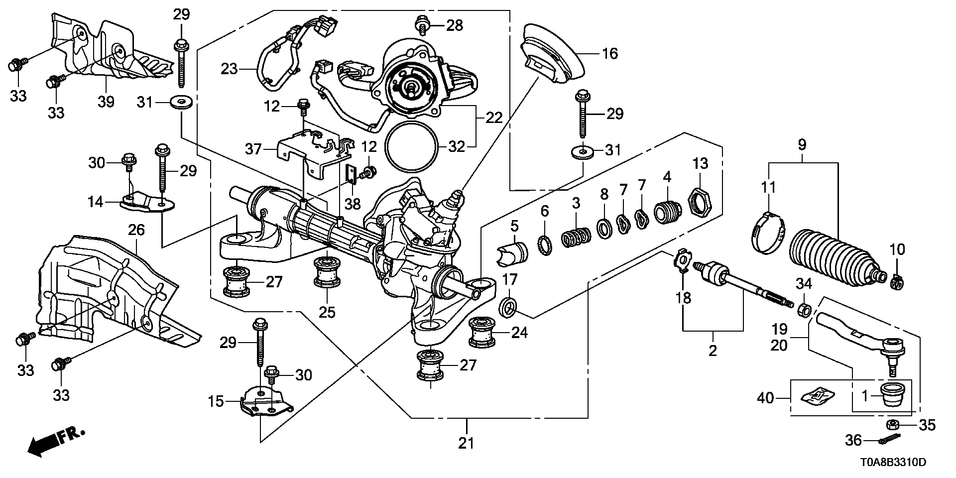 Honda 53010-T0A-A01 - Giunto assiale, Asta trasversale www.autoricambit.com