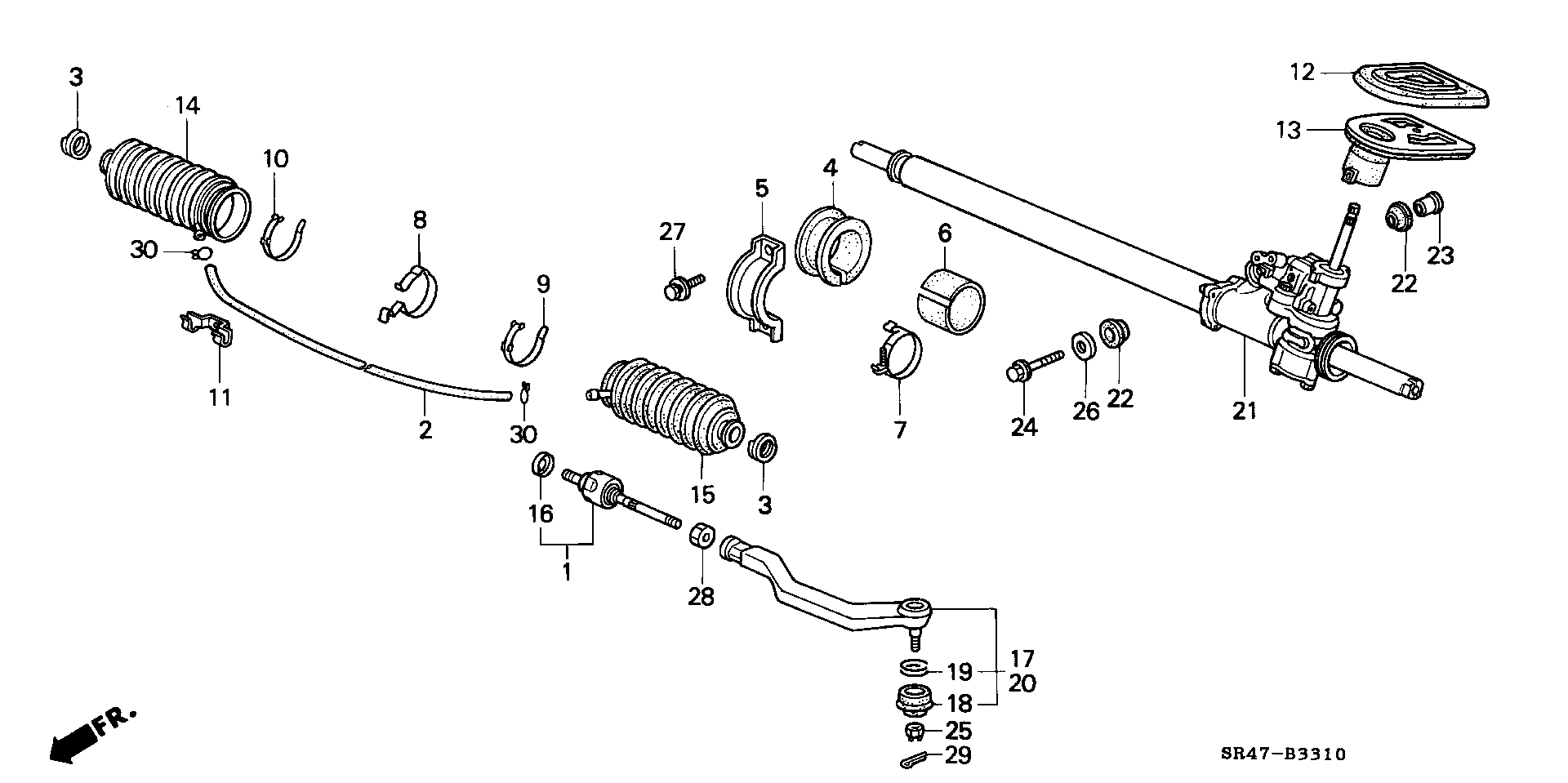 Honda 53534 SR3 A52 - Kit soffietto, Sterzo www.autoricambit.com