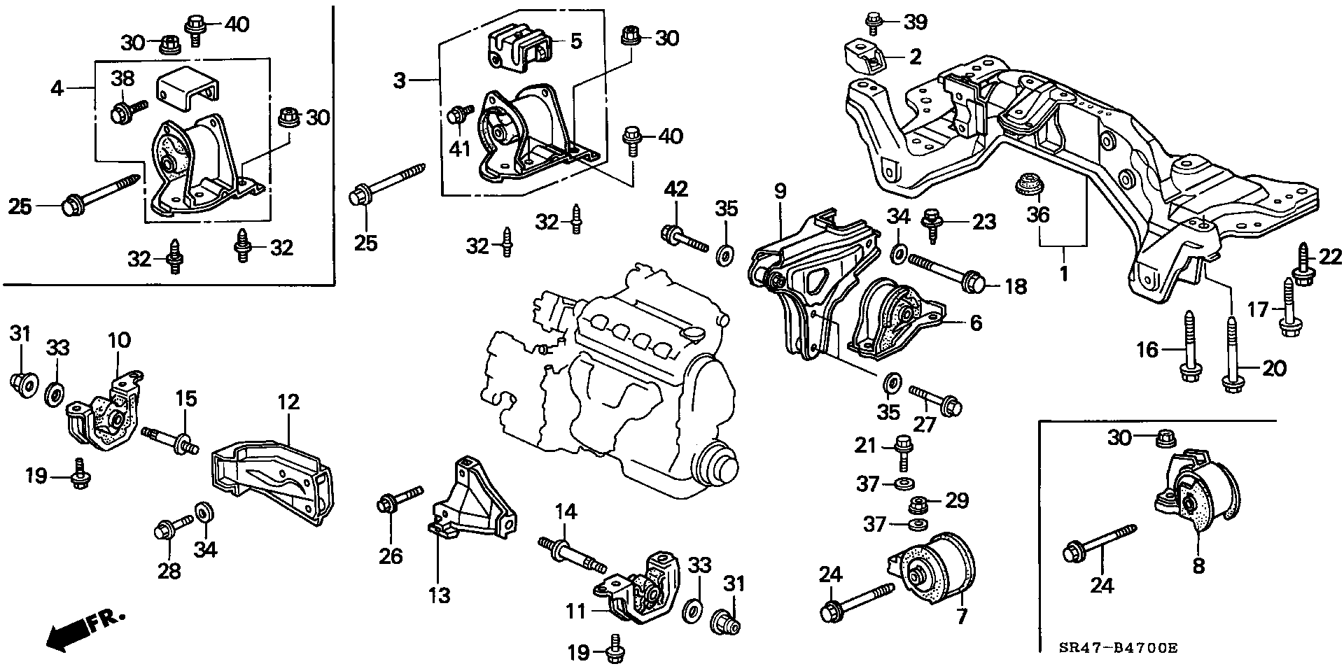 Honda 50842-SR3-030 - Sospensione, Motore www.autoricambit.com