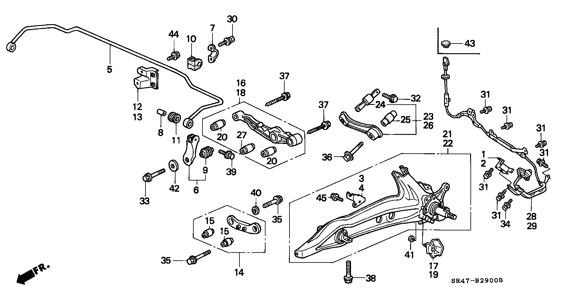 Honda 52390-SR3-000 - Sospensione a ruote indipendenti www.autoricambit.com