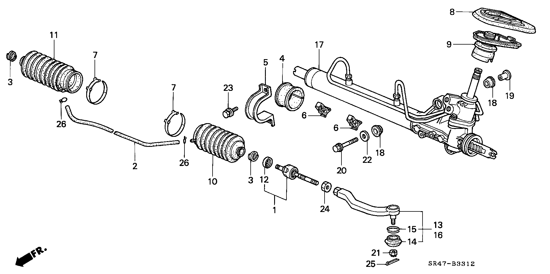 Honda 53534-ST0-013 - Kit soffietto, Sterzo www.autoricambit.com