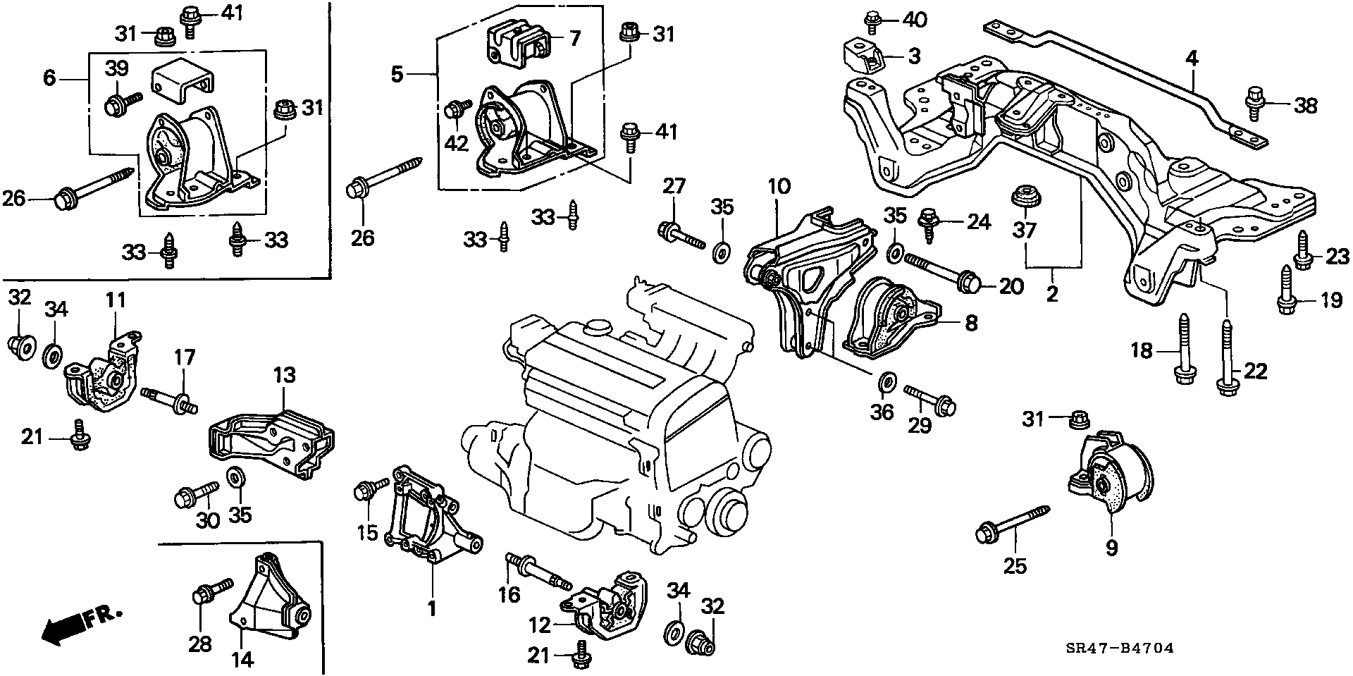 Honda 50841SR3N10 - Sospensione, Motore www.autoricambit.com