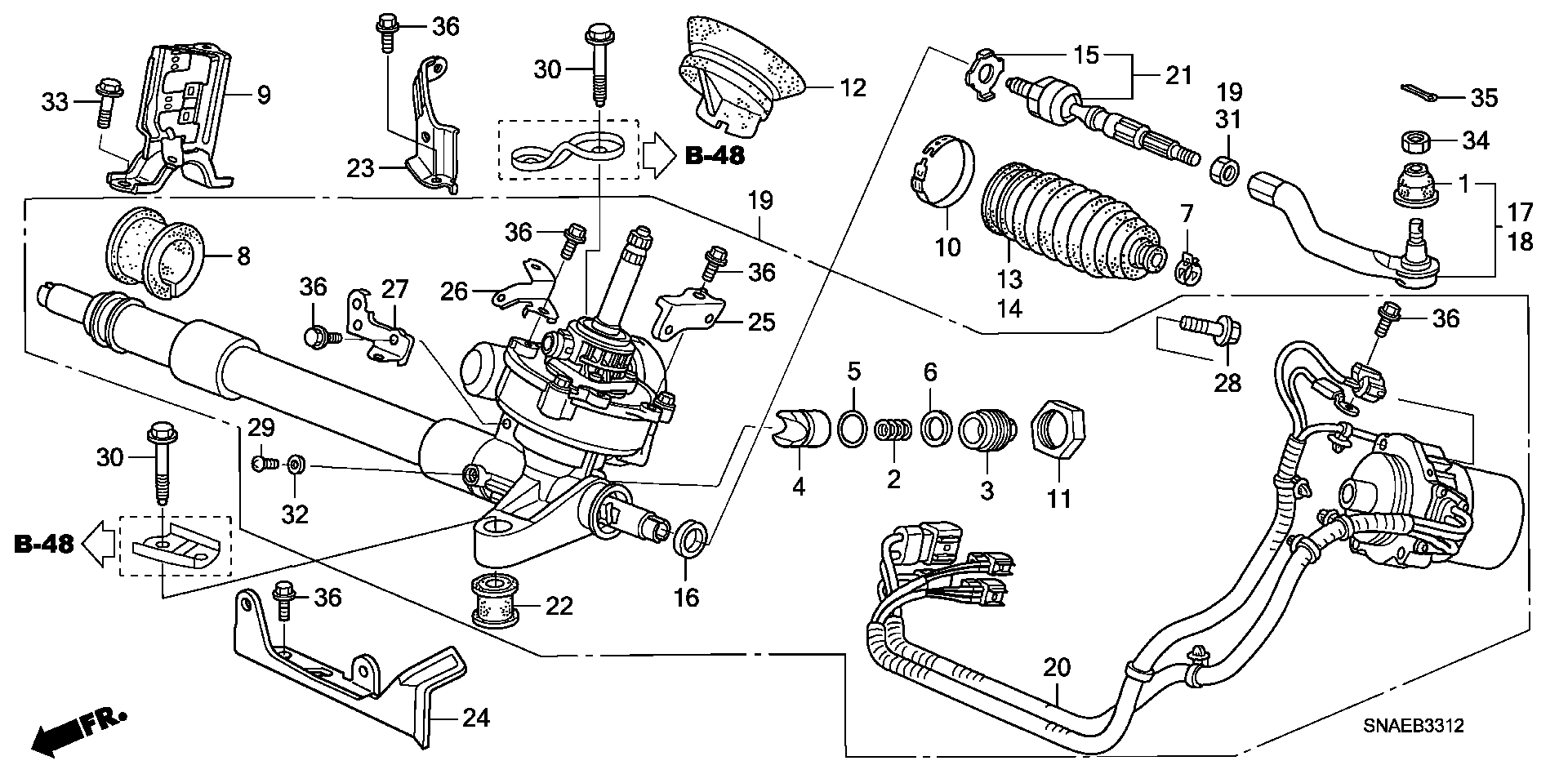 Honda 53535-SNA-A01 - Soffietto, Sterzo www.autoricambit.com