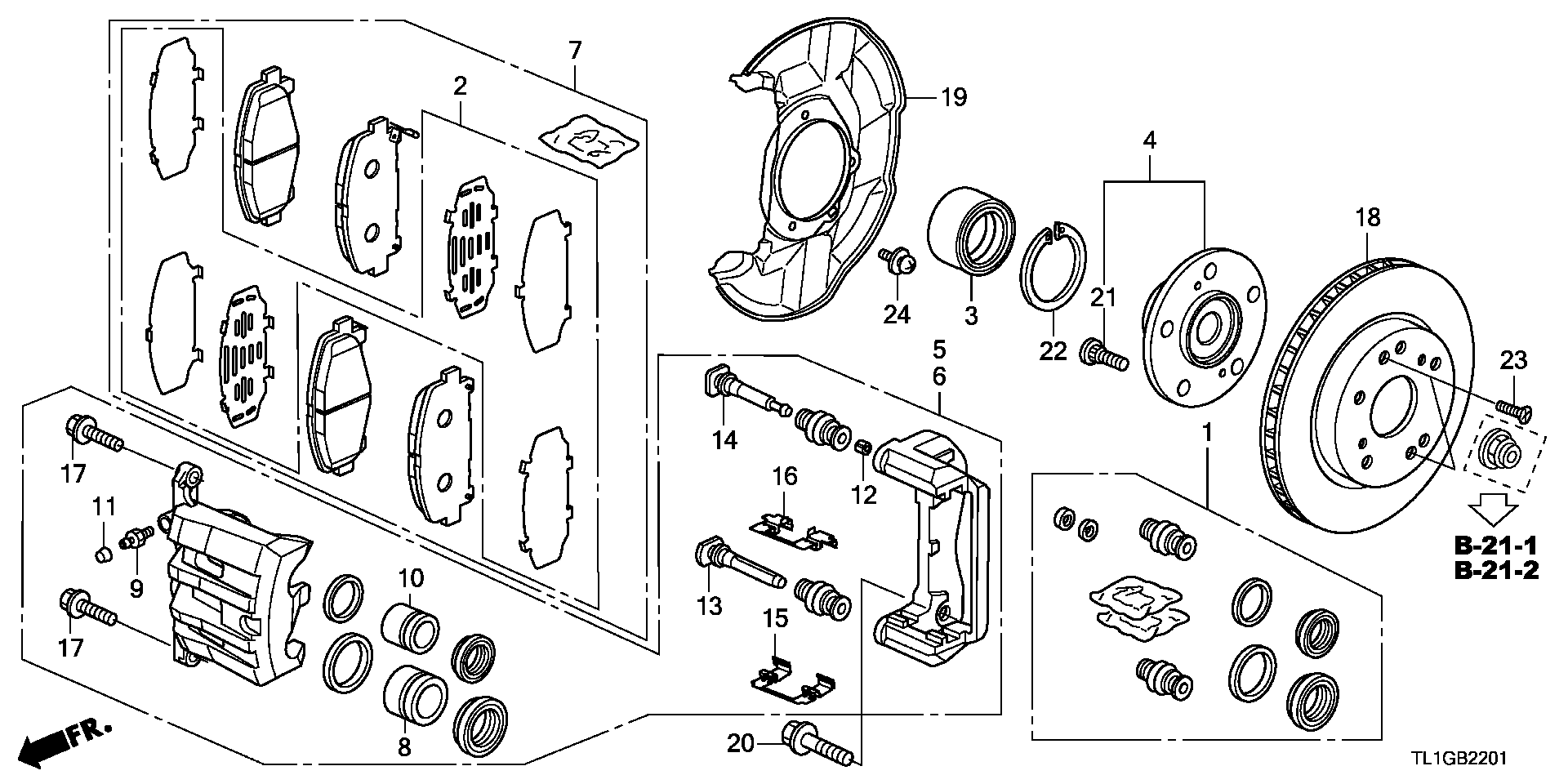 Honda 45233-S04-A01 - Kit manicotti di guida, Pinza freno www.autoricambit.com