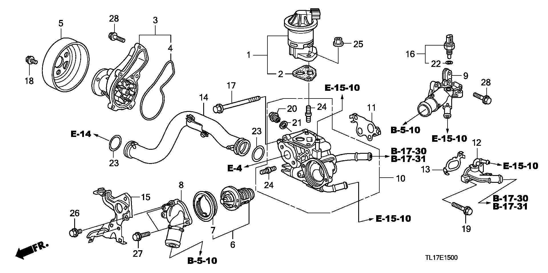 Honda 19200-RZP-013 - Pompa acqua www.autoricambit.com