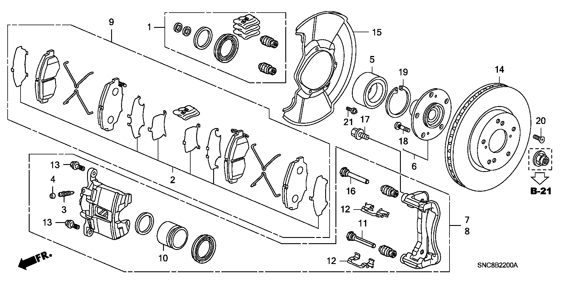 Honda 45019-SNC-000 - Pinza freno www.autoricambit.com