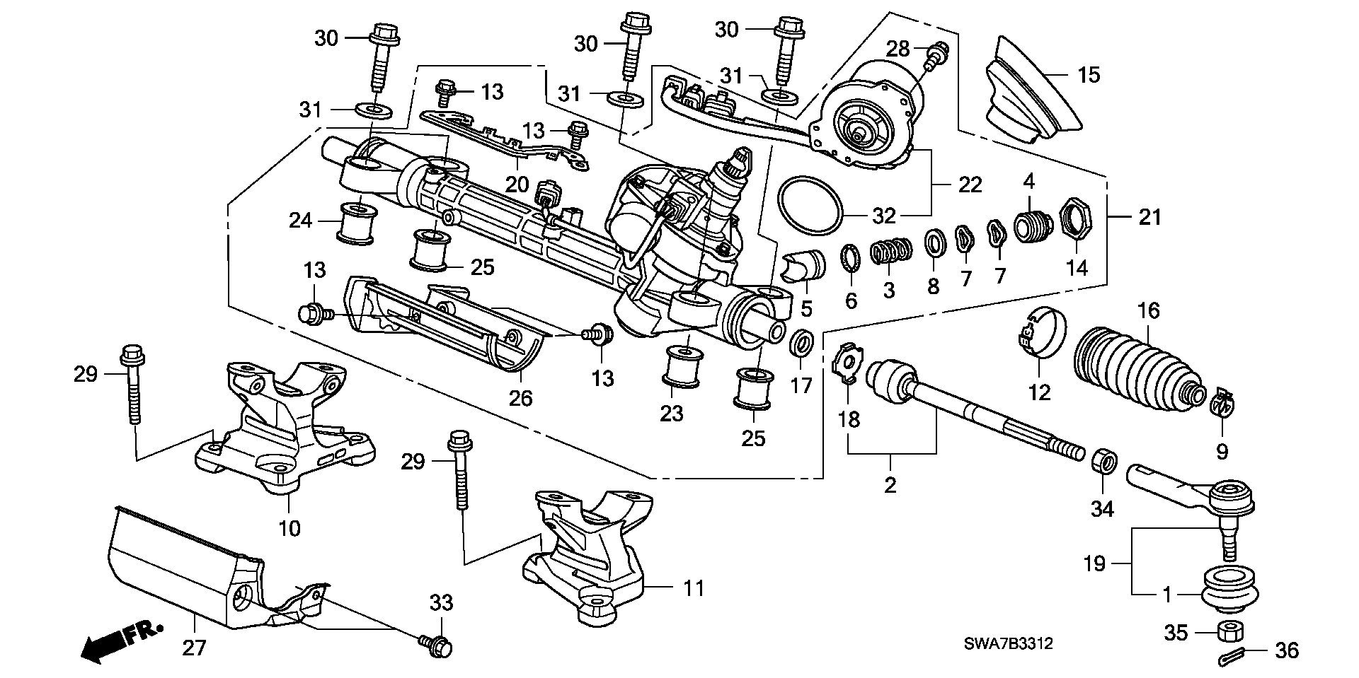 Honda 53534-SMA-003 - Kit soffietto, Sterzo www.autoricambit.com