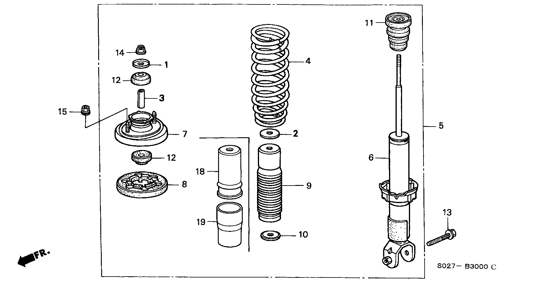 Honda 52687SR0A02 - Kit parapolvere, Ammortizzatore www.autoricambit.com