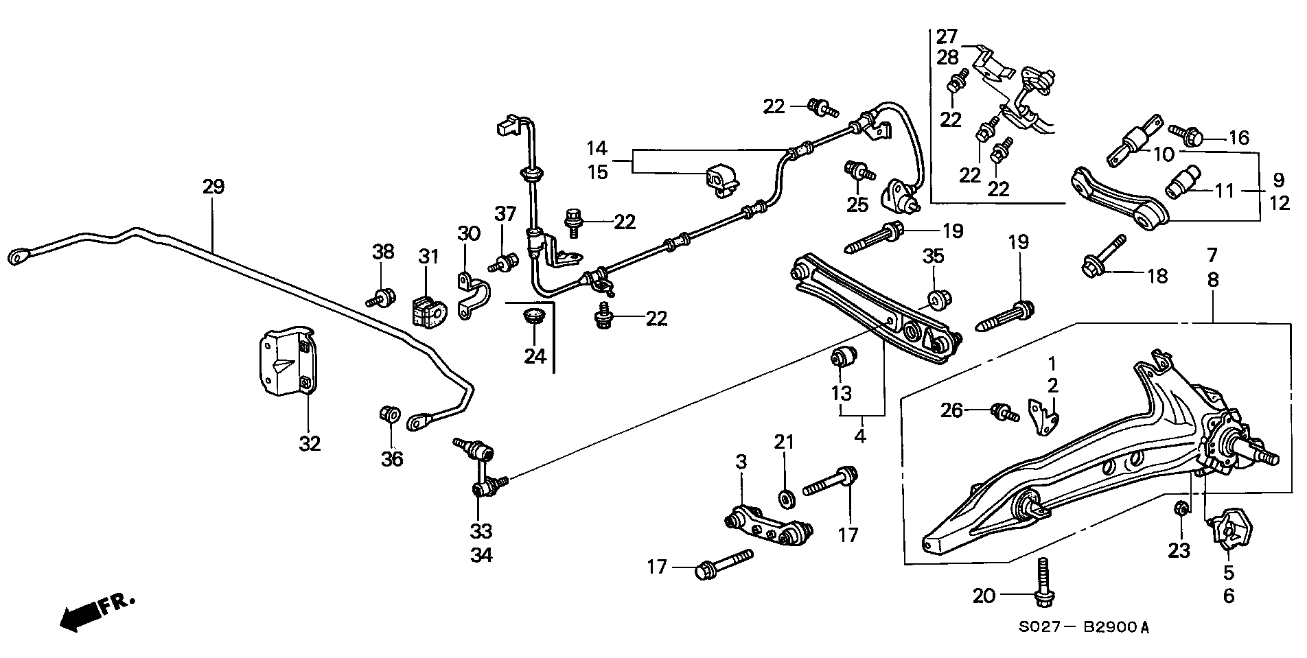 Honda 52400-SR0-A00 - Sospensione a ruote indipendenti www.autoricambit.com