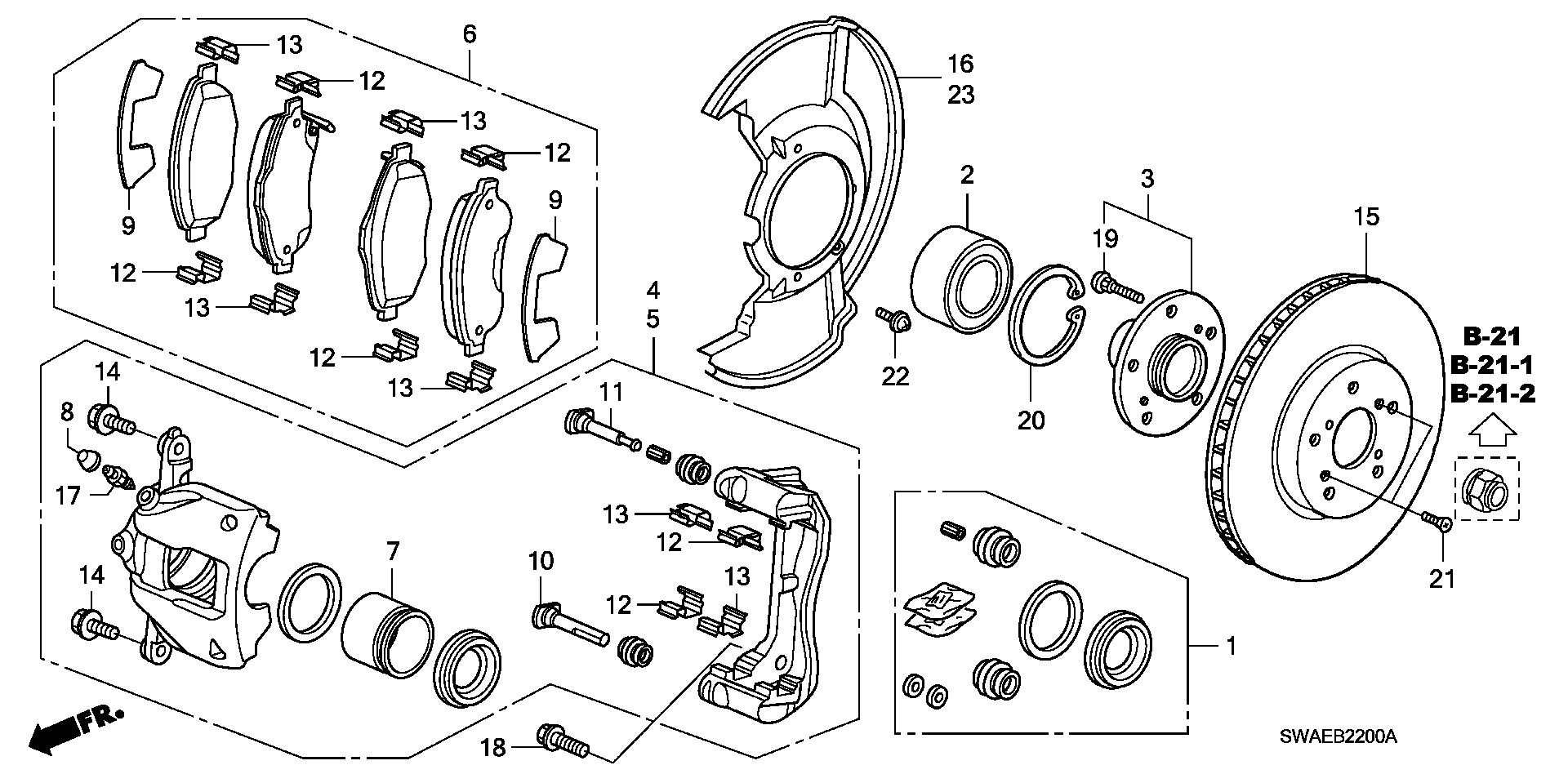 Honda 45022-SWW-G01 - Kit pastiglie freno, Freno a disco www.autoricambit.com