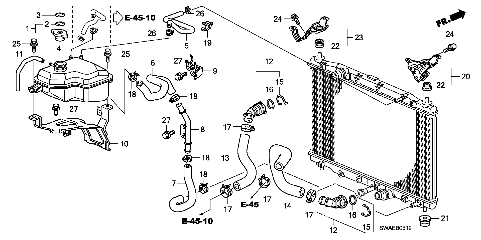 Honda 19045RBDE01 - Tappo, radiatore www.autoricambit.com