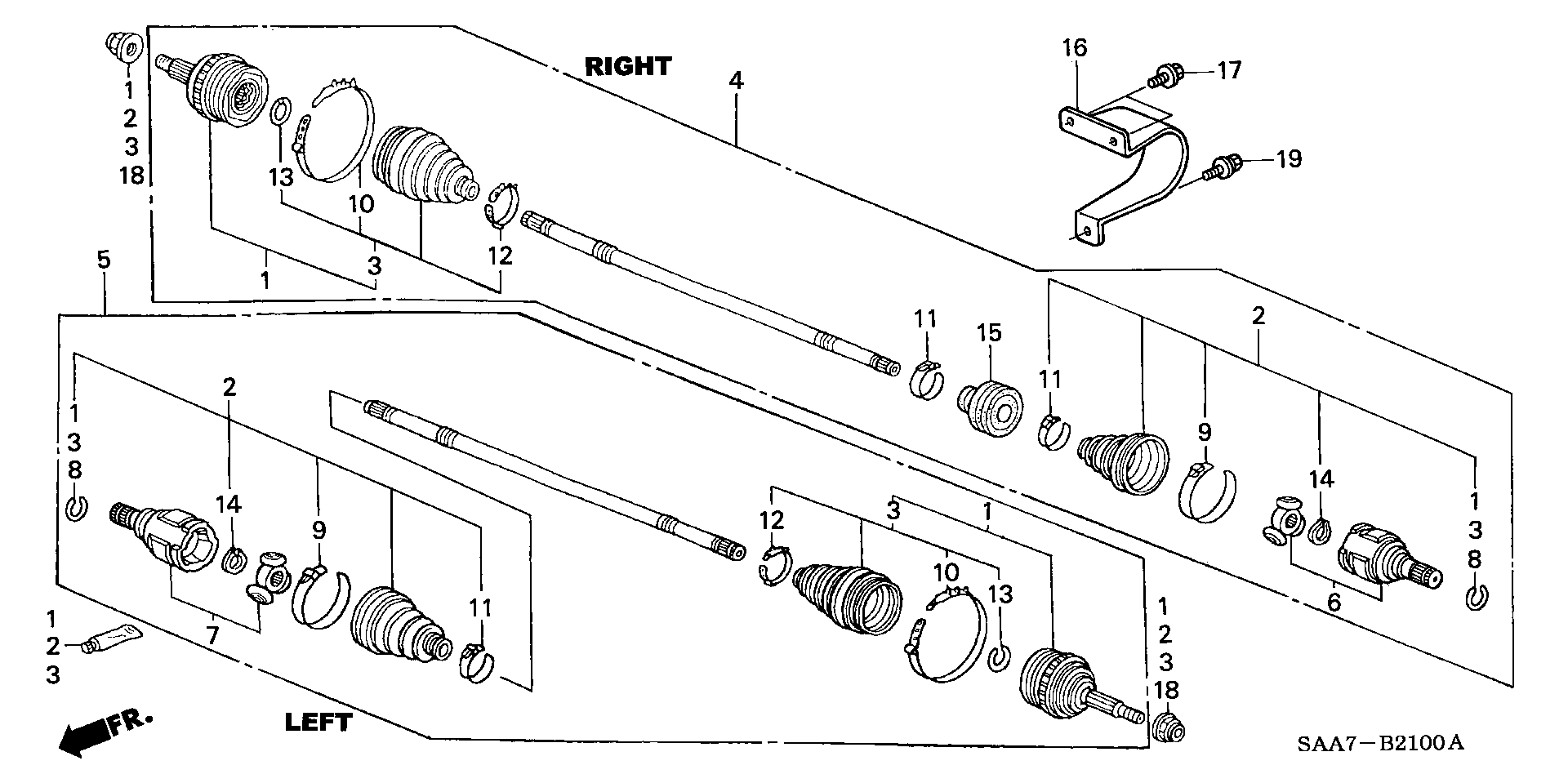 Honda 44014-SAB-N21 - Kit giunti, Semiasse www.autoricambit.com