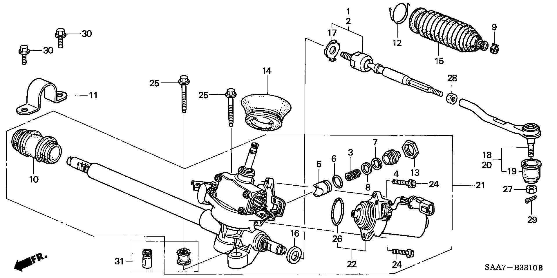 Honda 53534-SAA-003 - Kit soffietto, Sterzo www.autoricambit.com