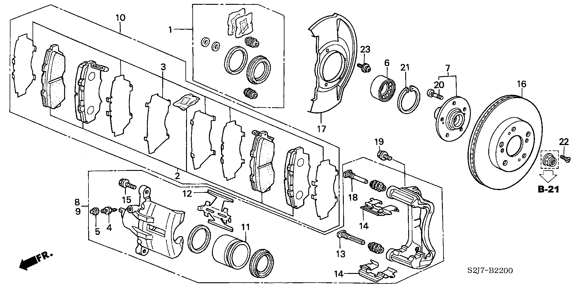 Honda 45227-SM4-003 - Kit accessori, Pastiglia freno www.autoricambit.com