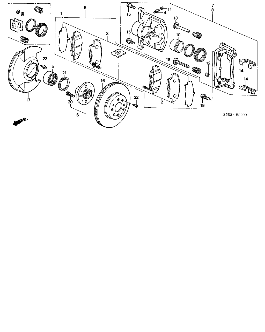 Honda 06450-S5D-A01 - Kit pastiglie freno, Freno a disco www.autoricambit.com