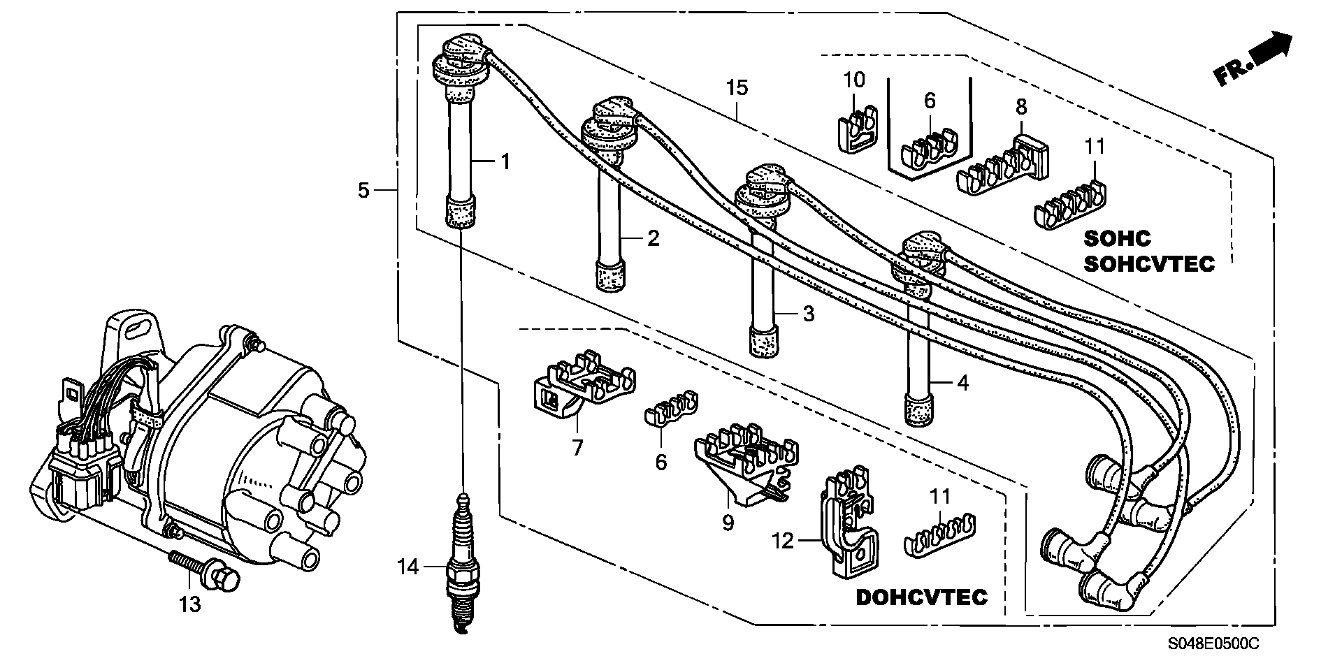 Honda 32722-P2A-003 - Kit cavi accensione www.autoricambit.com