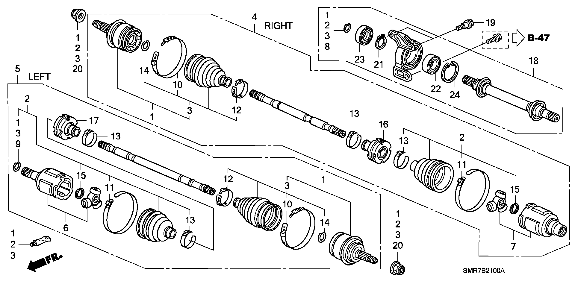 Honda 44018-SDE-T00 - Cuffia, Semiasse www.autoricambit.com