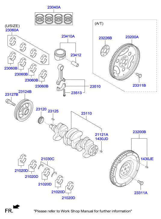 Hyundai 23121-03AA0 - Ruota dentata, Albero a gomiti www.autoricambit.com