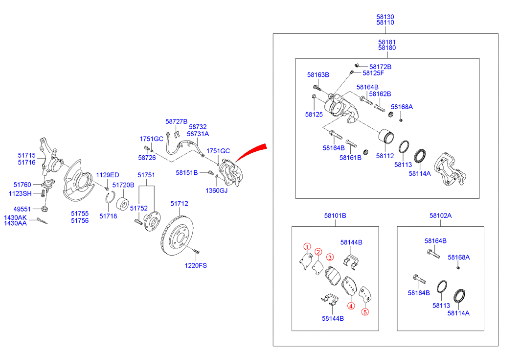 Hyundai 1220306166B - Bullone, Disco freno www.autoricambit.com