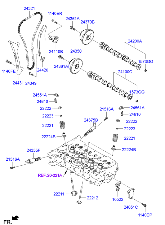 KIA 24420-2E000 - Kit catena distribuzione www.autoricambit.com