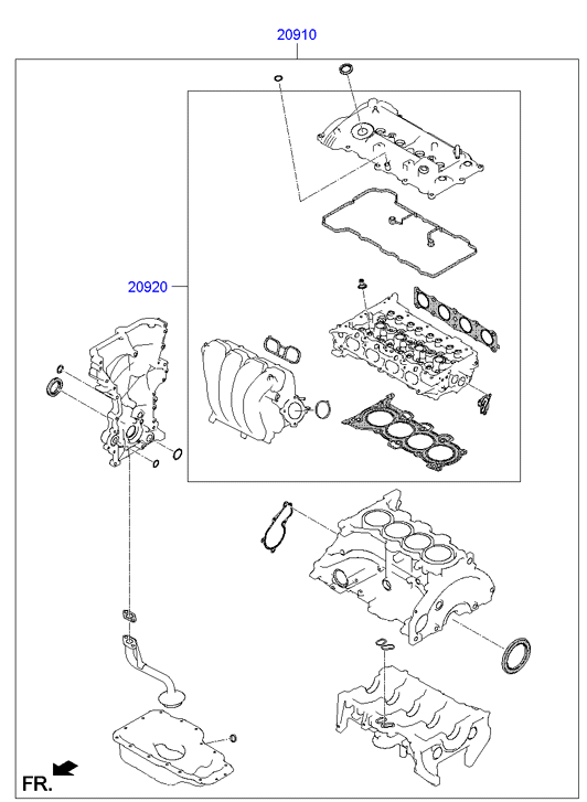 KIA 20920-2EA00 - Kit guarnizioni, Testata www.autoricambit.com