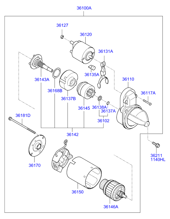 Hyundai 36100-2E120 - Motorino d'avviamento www.autoricambit.com