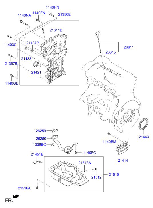 KIA 214432E000 - Paraolio, Albero a gomiti www.autoricambit.com