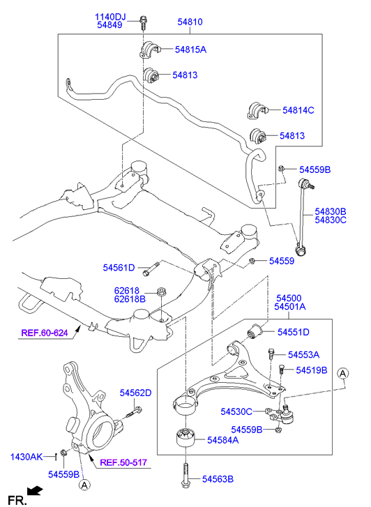 Hyundai 545842T000 - Silent Block, Supporto Braccio Oscillante www.autoricambit.com