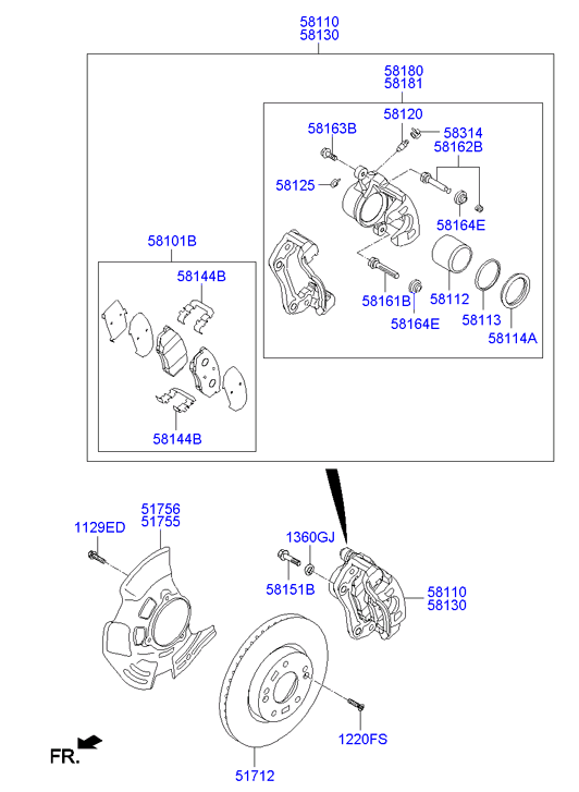 Hyundai 58130-3S250 - Pinza freno www.autoricambit.com