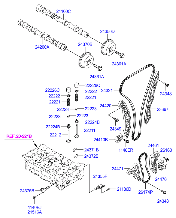 Hyundai 24355-2G000 - Valvola comando, Regolazione albero a camme www.autoricambit.com