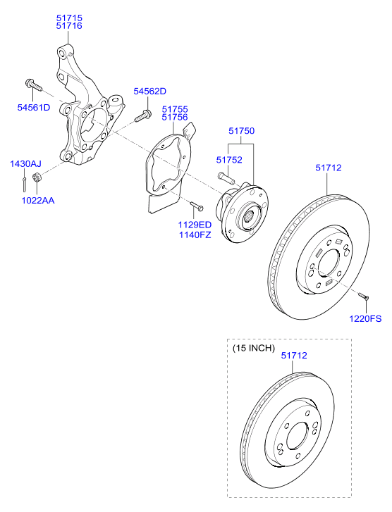 KIA 51750-A6000 - Kit cuscinetto ruota www.autoricambit.com