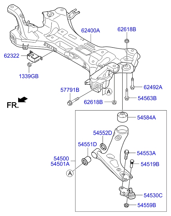 Hyundai 545012Y500 - Sospensione a ruote indipendenti www.autoricambit.com