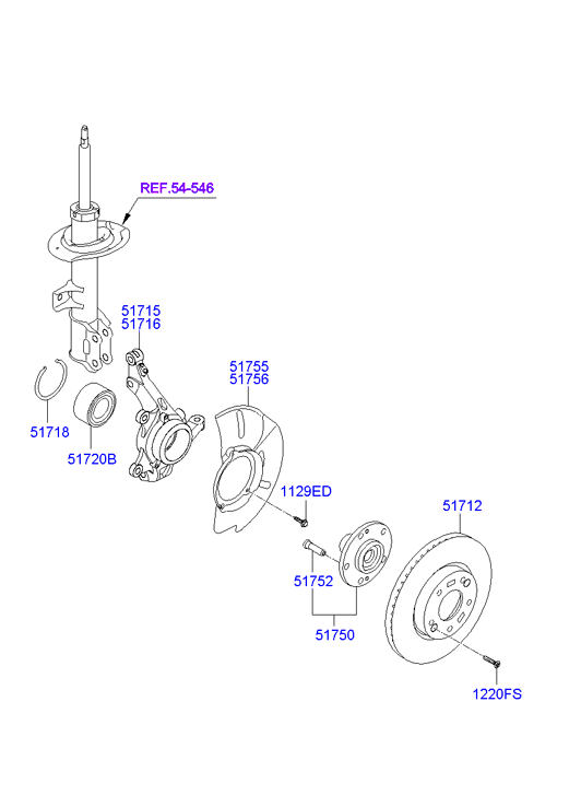 Hyundai 51720-3S100 - Kit cuscinetto ruota www.autoricambit.com