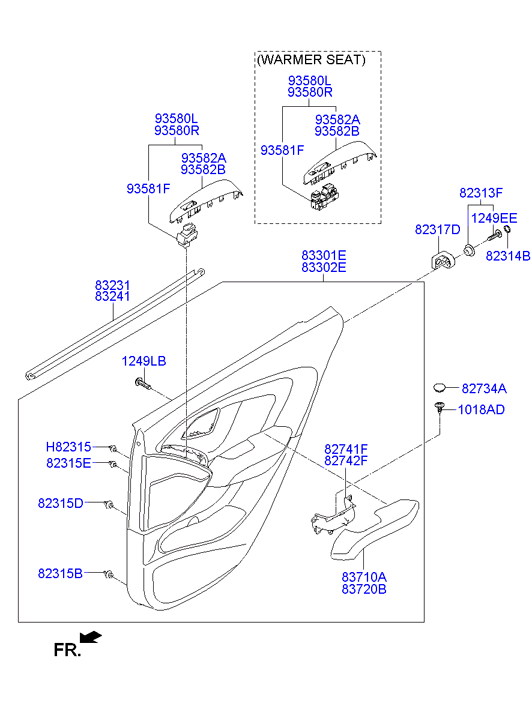 Hyundai 833152S100 - Fastener - door trim www.autoricambit.com