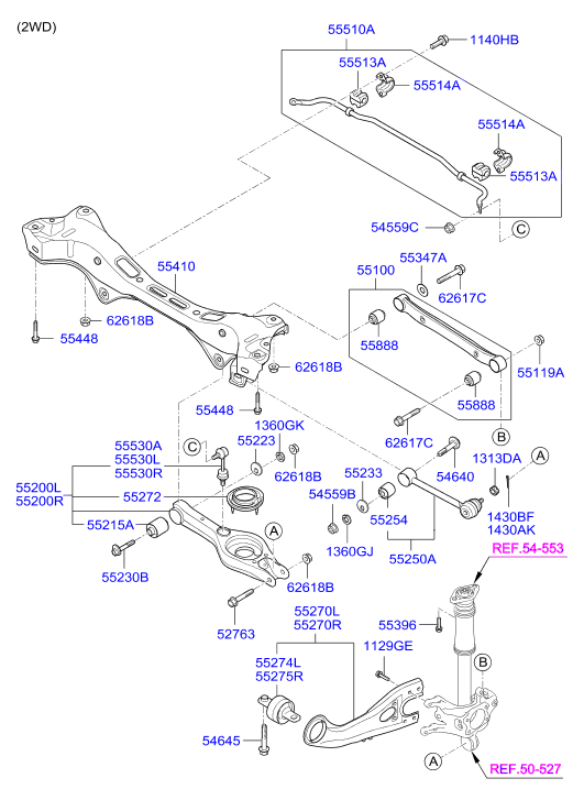 KIA 55530-3U800 - Asta/Puntone, Stabilizzatore www.autoricambit.com