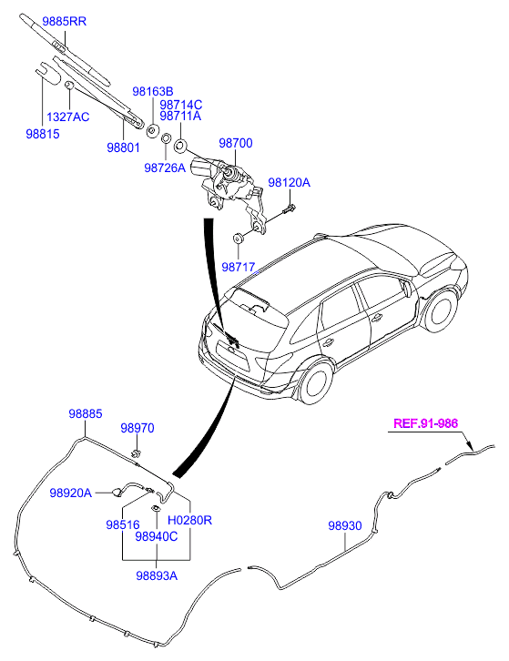 Hyundai 988203J000 - Spazzola tergi www.autoricambit.com