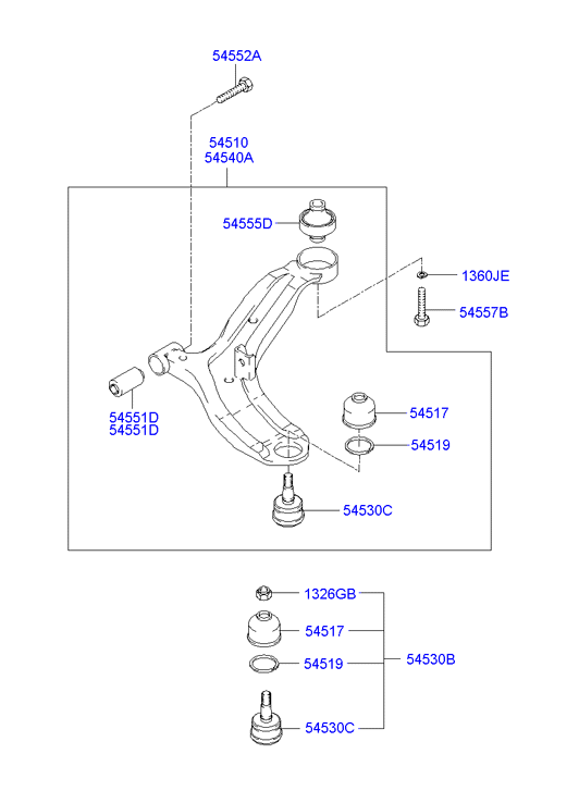 KIA 54551 25000* - Silent Block, Supporto Braccio Oscillante www.autoricambit.com