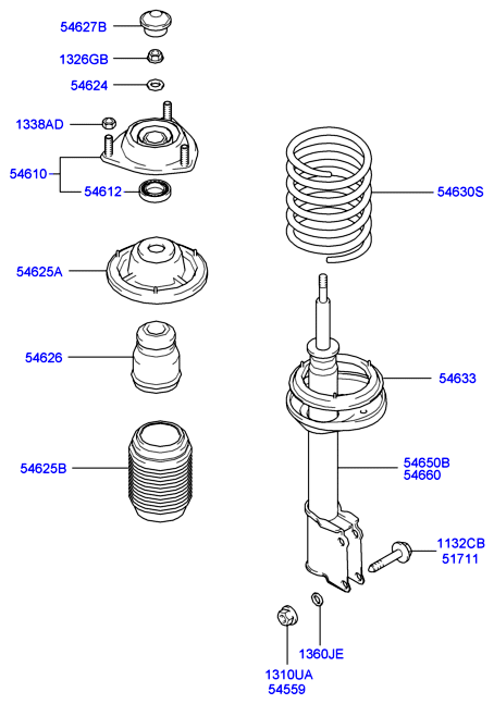 Hyundai 54625-22000 - Kit parapolvere, Ammortizzatore www.autoricambit.com