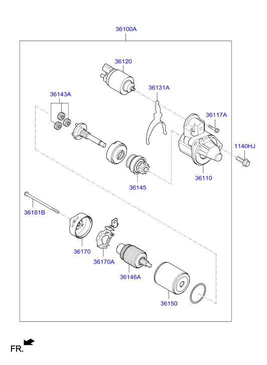 KIA 36100-04700 - Motorino d'avviamento www.autoricambit.com