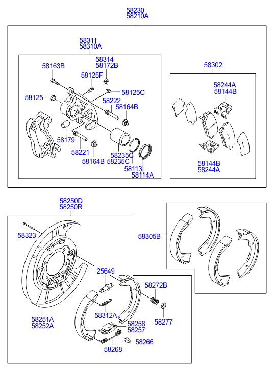 Hyundai 583053MA32 - Kit ganasce, Freno stazionamento www.autoricambit.com