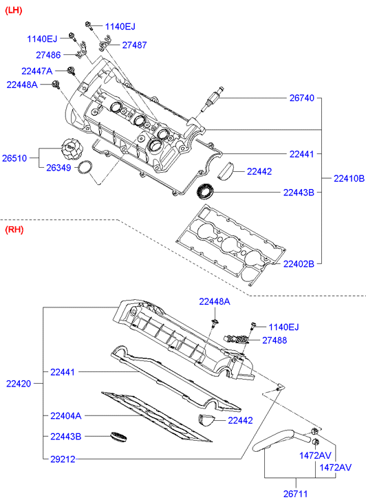 Hyundai 22443-23001 - Anello tenuta, Cavità candela www.autoricambit.com