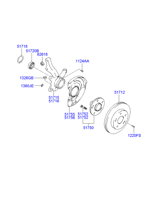 KIA 51718-2D000 - Kit cuscinetto ruota www.autoricambit.com