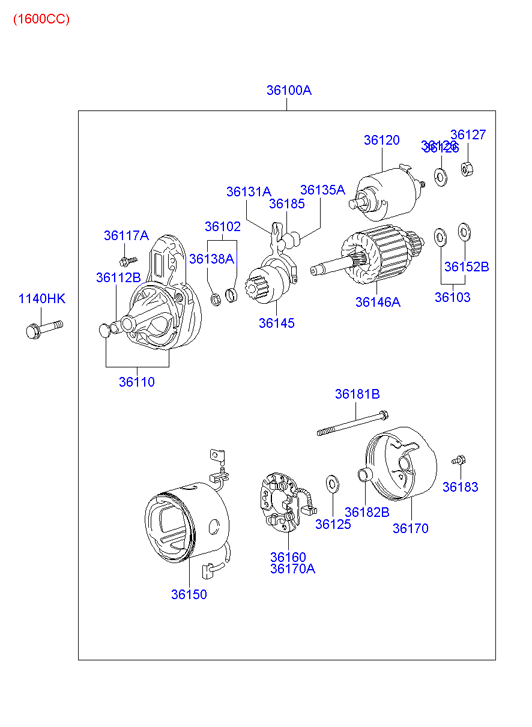 Hyundai 36100-23100 - Motorino d'avviamento www.autoricambit.com