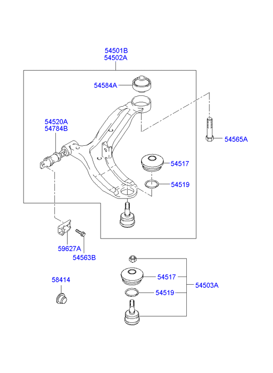 Hyundai 54500-2C002 - Sospensione a ruote indipendenti www.autoricambit.com