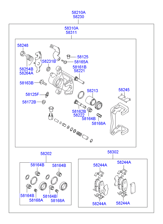 Hyundai 58302-2DA10 - Kit pastiglie freno, Freno a disco www.autoricambit.com